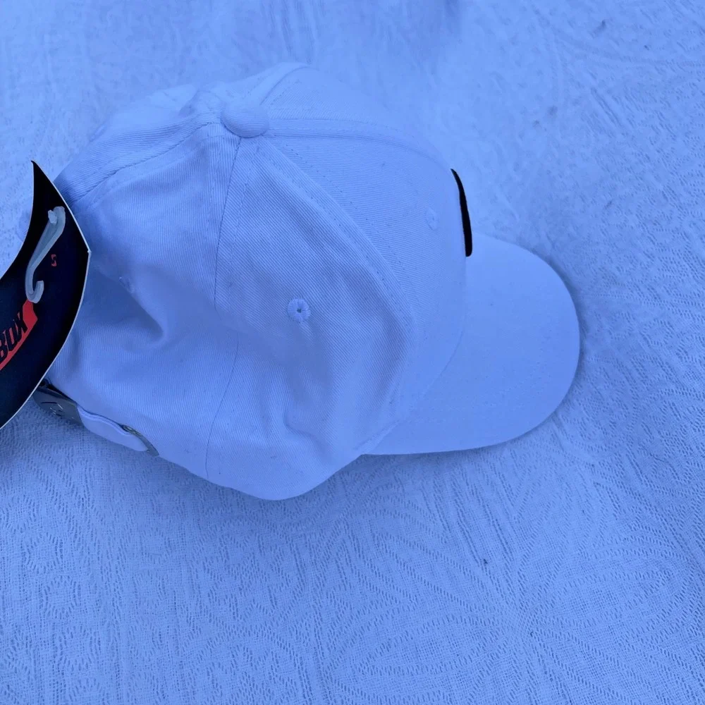Gearbox Slideback Hat White Solid One Size Embroidered Logo Adjustable Golf cap